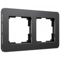Рамка на 2 поста Platinum черный алюминий W0022608 Werkel a059213