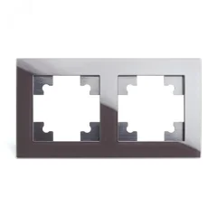Рамка 2-местная, стекло, серия Катрин, GFR00-7002-04, шоколад STEKKER 39536