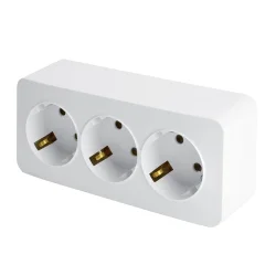 Розетка 3-местная с/з открытой установки, , 250В, 16А, IP20, серия София, белый, MST16-13-01 STEKKER