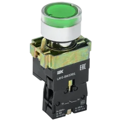 Кнопка управления LAY5-BW3361 с подсветкой зеленый 1з IEK BBT50-BW-K06