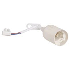 Ппл27-04-К51 Патрон подвесной с шнуром, пластик, Е27, белый (50 шт), стикер на изделии, EPP14-04 IEK