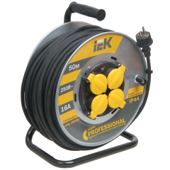 Катушка УК50 2P+PE/50м КГ 3х2,5мм2 IP44 "Professional" IEK WKP17-16-04-50-44