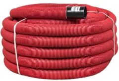 Труба гофр. двустенная ПНД/ПНД гибкая с протяжкой d40 мм (50 м) красная -Plast EKF tg2st-40-50m