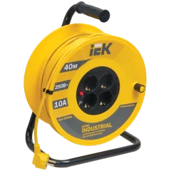 Катушка УК40 4 места 2P+PE/40м 3х1,0мм2 "Industrial" IEK WKP14-10-04-40