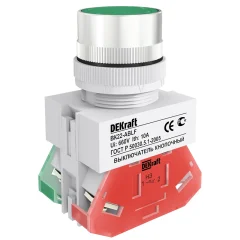 Выкл. кноп. ABLF D22 ЗЕЛЕНЫЙ 220В ВK-22 DEKraft 25013DEK
