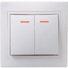 KVARTA Выключ. 2-кл. с инд. 10А ВС10-2-1-КБ бел. IEK EVK21-K01-10-DM