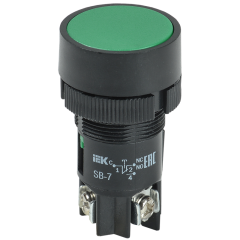 Кнопка SВ-7 "Пуск" зеленая 1з+1р d22мм/240В IEK BBT40-SB7-K06