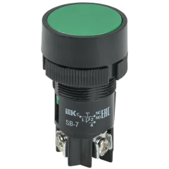 Кнопка SВ-7 "Пуск" зеленая 1з+1р d22мм/240В IEK BBT40-SB7-K06