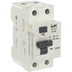 ARMAT ВДТ R10N 2P 40А 30мА тип AC IEK AR-R10N-2-040C030