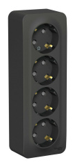BLANCA О/У РОЗЕТКА 4-я с заземл. со шторк. ИЗОЛ.ПЛ.,16А, 250В, АНТРАЦИТ Systeme Electric BLNRA011416
