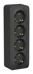 BLANCA О/У РОЗЕТКА 4-я с заземл. со шторк. ИЗОЛ.ПЛ.,16А, 250В, АНТРАЦИТ Systeme Electric BLNRA011416