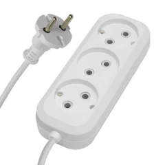 Удлинитель трехместный б/з 2x0,75, 2м, серия Home, HM01-30-02 (У10-430), белый STEKKER 39209