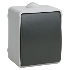 FORS Выключатель кнопочный для открытой установки 10А IP54 ВСк20-1-0-ФСр серый EVS13-K03-10-54-D IEK