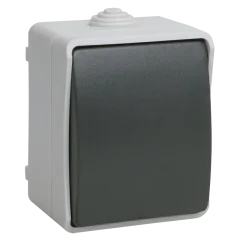 FORS Выключатель кнопочный для открытой установки 10А IP54 ВСк20-1-0-ФСр серый EVS13-K03-10-54-D IEK