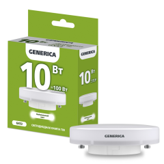 Лампа LED T80 таблетка 10Вт 230В 4000К GX53 GENERICA LL-T80-10-230-40-GX53-G