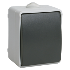 FORS Выключатель 1-клавишный проходной для открытой установки 10А IP54 ВС20-1-0-ФСр серый EVS10- IEK