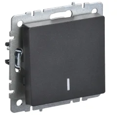 BRITE Выключ. 1-кл. с инд. 10А ВС10-1-1-БрЧ черн. IEK BR-V10-1-10-K02