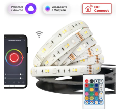 Умная светодиод лента 3м RGBW Connect EKF slswf-3-rgbw