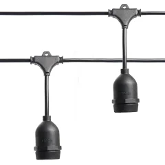 Гирлянда "Евро белт-лайт" на подвесах, 20 E27, шаг 50cm черный, 13м (3м сетевой шнур) IP65, CL50-13 