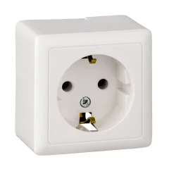 ХИТ О/У РОЗЕТКА с заземлением без шторок 16А, 250В, БЕЛЫЙ. Россия Systeme Electric RA16-133-B