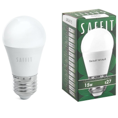 Лампа светодиодная, 15W 230V E27 2700K G45, SBG4515 Saffit SAFFIT 55212