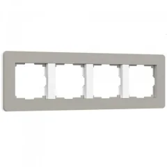 Рамка на 4 поста Split (дымчатый/белый, soft-touch) W0043067 Werkel a067264