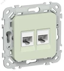 FLITE Розетка 2-местная компьютерная RJ45 категория 5Е UTP РК5е-2-0-ФлП панг IEK FI-K22-1-K92