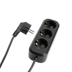 Удлинитель 3-местный б/з Stekker, HM01-31-02, 2м, 3x0,75, серия Home (У10-002),черный STEKKER 50418