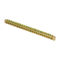 Шина PEN "ноль-земля" (8х12мм) 24 отверстия латунь крепеж по краям PROxima EKF sn0-125-24-k