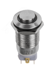 REXANT Антивандальная кнопка 12 мм, 12В(LED), без фиксации (4с), OFF-(ON), красная (A-12-C2) Rexant 