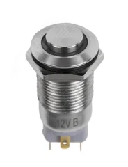 REXANT Антивандальная кнопка 12 мм, 12В(LED), без фиксации (4с), OFF-(ON), красная (A-12-C2) Rexant 