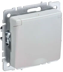 BRITE Розетка с заземлением с защитными шторками и крышкой 16А IP44 РСбш10-3-44-БрЖ жемчуг BR-R1 IEK