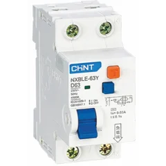 Диф. автомат NXBLE-63Y 1P+N 63А 30мА электронный тип AС, х-ка C, 4,5кА (R) CHINT 105548