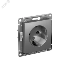 Розетка AtlasDesign Сталь с/з, 16А, механизм SE Systeme Electric ATN000943