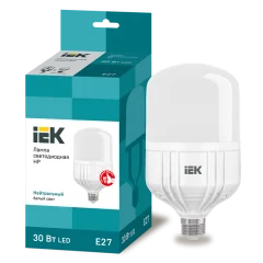 Лампа LED HP 30Вт 230В 4000К E27 IEK LLE-HP-30-230-40-E27