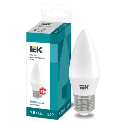 Лампа LED C35 свеча 9Вт 230В 4000К E27 IEK LLE-C35-9-230-40-E27