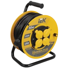 Катушка УК50 2P+PE/50м 3х1,5мм2 IP44 "Industrial plus" IEK WKP15-16-04-50-44