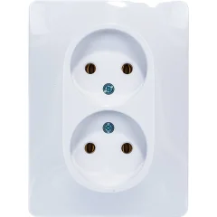 GLOSSA РОЗЕТКА двойная без заземления,16А, в сборе, БЕЛЫЙ Systeme Electric GSL000120