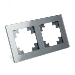 Рамка 2-местная, стекло, серия Катрин, GFR00-7002-06, графит STEKKER 39540