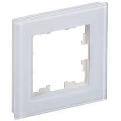 BRITE Рамка 1-мест. РУ-1-2-БрБ стекло бел. IEK BR-M12-G-K01