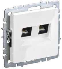 BRITE Роз. комп. 2-ая RJ45 кат.6 РК11-2-БрБ бел. IEK BR-K20-2-K01