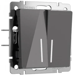 Выключатель двухклавишный с подсветкой (графит акрил) W1120144 Werkel a064087