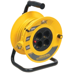 Катушка УК20 4 места 2P+PE/20м 3х1,5мм2 "Industrial" IEK WKP15-16-04-20