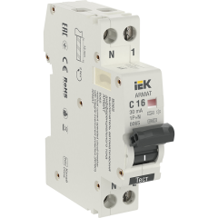 ARMAT АВДТ B06S 1P+NP C16 30мА тип A (18мм) IEK AR-B06S-1N-C16A030