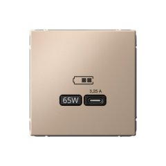 ARTGALLERY USB РОЗЕТКА тип-С 65Вт высокоскор.заряд. QC, PD, механизм, ПЕСОЧНЫЙ GAL0 Systeme Electric