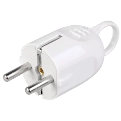 Вилка разборная угловая ВПу12-01-Ст с заземляющим контактом с кольцом 16А белая IEK EVP12-16-01-K01