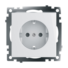 Розетка электрическая 1-местная с/з (механизм), серия Катрин, GLS16-7110-01, белый STEKKER 39304