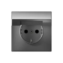 ARTGALLERY РОЗЕТКА с заземл. со шторк. с крышкой, 16А, IP20, механизм, СТАЛЬ GAL000 Systeme Electric
