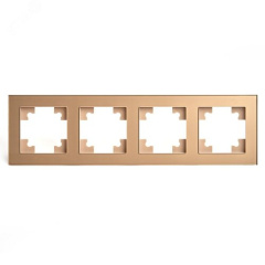 Рамка 4-местная, стекло, серия Катрин, GFR00-7004-08, золото STEKKER 49038