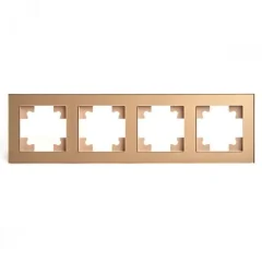 Рамка 4-местная, стекло, серия Катрин, GFR00-7004-08, золото STEKKER 49038